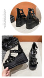 Female Stylish Gothic Zipper High Wedges Sandals Summer Platform Punk Street women's Sandals Fish Mouth Shoes