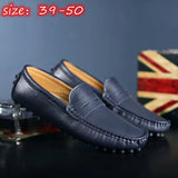 Men's Comfortable Soft-soled Leather Casual Shoes Plus Size Fashion Loafers Men Outdoor Hiking Shoes White Bottom