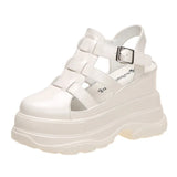 Breakj Buckle Platform Sports Sandals Women's Hollow Out Roman Sandals 2023 Summer New Web Celebrity Platform