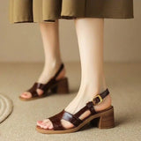 Simple Style ~ 2024 Spring / Summer New Square Toe Sandals Women's Summer New Roman Commuter High Heels Fish