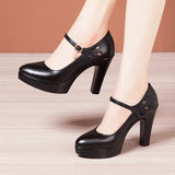 Cheongsam Catwalk Model High Heels Women's Thin Heels Thick Soles Waterproof Platform Size Soft Leather Comfortable Single