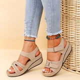 Breakj 2025 Large-Size Casual Fish Mouth Sandals Roman Wind Sandals Women Wear Magic Sticky Slopes And Sports