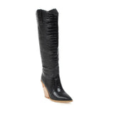 Breakj Scale Print Ankle Boots New Wood Grain High Heel High Boots