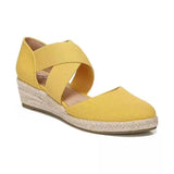 Women Sandals Summer Fashion Solid Color Espadrilles Casual Cross Belt Casual Wedge Sandal Fashion Outdoor Beach Ladies