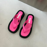 candy color thick sole flip flops women traf clip toe slippers ladies platform jandal femme sandals flat slide shoes