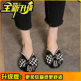 Muller Shoes Net Infrared Wear Women 2023 New Summer Fish Mouth Cool Drag Flat-Soled Pearl Baotou Semi-Slipper