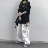 Sweatpants Big Pockest High Waist Pants Women Loose Korean Fashion Unisex Harajuku Korean Capris Moda