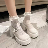 Breakj Thick Heel With A Small Leather Shoes Women 2025 Winter New Thick-Sed Retro English Style Mary Jane Single