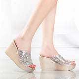 Summer Korean Version Of The New Baitai Cool Drag Thick-Soled Anti-Skid Thick-Soled Shoes Fashionable Water Drill Fish Mouth Slipper