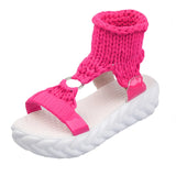 New Thick-Soled Casual Cake Women Sandals Korean Version Of The Toe Roman Comfortable Wool Round Buckle Women's