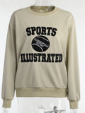 Letter Printing Women Sweatshirts Cotton Green Fitness O Neck Long Sleeve Pullover Fashion Autumn Winter Harajuku