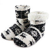 Socks Shoes Woman Home Slippers Christmas Elk Indoor Shoes Warm Contton Slipper Plush Insole Anti-Skid Sole Botas
