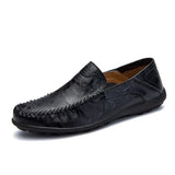 Italian Mens Shoes Casual Luxury Brand Summer Men Loafers Genuine Leather Moccasins Comfy Breathable Slip On Boat