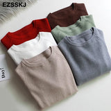 basic autumn winter thick Sweater Women long sleeve o-neck Soft Knit sweater Pullovers solid female Jumper
