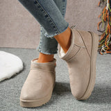 Breakj Boots Women In The Autumn And Winter Of 2025 New Korean Version Of The Round Head With Velvet Warm Leisure Flat Cotton