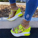 Summer Woman Sandals Female Wedge Belt Buckle Transparent High Heel Large Size Shoes Platform Waterprooof Fashion