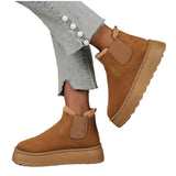 Breakj 2025 New Women's Thick Snow Boots Inside Plus Velvet Round Head Cotton