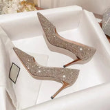 Heels Women Wedding Shoes Bride Gold Heels Luxury Designer Elegant Party Sandals Dress Strip Pole Dance Sexy Silver