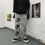 Elastic Waistband Loose Harem Embroidery Tie Dye Contrast Jogger Pant Women Man Streetwear Korean Harajuku Punk Hip