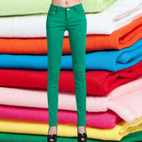 Top Quality Women Pencil Pants Slim Trousers Woman Jeans Solid Girls Sweet Candy Color Femme