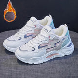 Women's Winter Sneakers 2021 Fur Platform Sports Shoes White Chunky Sneakers Vulcanized Casual Shoes Female