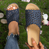 2025 Summer New Simple Leisure Flowers Hollow Low And Word Women's Slope And