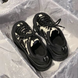 Women's Sneakers Shoes Lace up Thick Platform Casual Shoes Woman Leather Comfort Lady Walking Footwear Fashion Female Spring