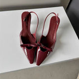 Breakj Baotou Sandals Bow Sweet Cool Wind French Temperament Single Shoe Tip Fine And New External Wearing