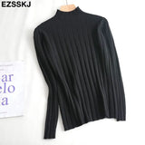 Slim soft Pure color turtleneck Sweater Pullover Women Casual Long Sleeve chic bottom Sweater Female Jumpers