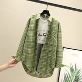 Blouses Shirts Tunic Womens Tops 2020 Long Sleeve Clothing Button Up Down Plaid New Fashion Autumn Turn-down Collar