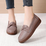 Breakj And Winter Large Women's Shoes Real Cowhed Mother Shoes Beef Sole Lazy Shoes Low Help Nurses Shoes Comfortable Women's Shoes Bean