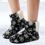 Socks Shoes Woman Home Slippers Christmas Elk Indoor Shoes Warm Contton Slipper Plush Insole Anti-Skid Sole Botas