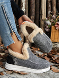 Breakj Shoes Plus Thick Hair Edge Warm Flat Cotton Shoes 2025 Autumn And Winter New Snow