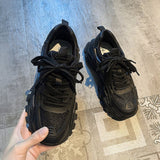 Breakj Thick-Bottomed Old Dad Shoes Women's 2025 Summer New Fashion Lace Casual Sports Single Shoes Pure Color Round Head Women's