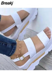 Women Sandals Shoes Summer New Platform Wedges Comfortable Ladies Shoes Open Toe Buckle Strap Slippers Female Leisure