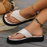 Breakj Bottom Flip-Flops Female 2024 Summer New Large Size Recreational Thick Bottom Clip Toe Slippers