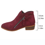 Breakj Martin Boots 2023 Autumn And Winter New Coarse Heel Side Zipper Large Size 43 Yards Female Short