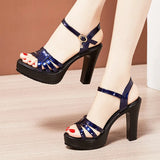 Woman Sexy High Heels Ladies Summer Dress Shoes For Women 2022 Female Leather Platform Wedge Heel Elegant Sandal 32 35 36 37