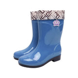 Women's Cotton Short Tube Warm Velvet Women's Rain Shoes Non-Slip Girl's Water Gel Shoes Rubber Boots Rain Boots