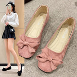 Breakj Red Casual Large-Size Bow Bean Bean Shoes 2025 New Women's Shoes Korean Version Of Shallow One-Legged Lazy Shoes Single