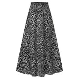 2022 Fashion High Waist Maxi Skirt Women Spring Vintage Leopard Printed Holiday Long Skirts Celmia Elegant Ladies Pleated