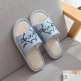 Home Slippers Indoor Soft Shoes Cartton Cat Female Slipper Linen Sole Plush Winter Woman House Cute Fashion