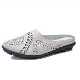 Breakj Summer Cowhaired Half-Slippers Women Fashion Wear Net Red Flat Bottom Without A Back-And-Out Woman Cool