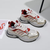 Breakj Korean Version Hollow Out Dad Shoes Spring 2025 New Breathable Student Sneakers Increased Casual