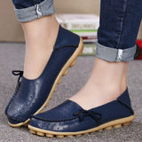 Summer Genuine Leather Shoes Women Butterfly-knot Loafers Women Flats Ballet Autumn Casual Flat Shoes Woman Moccasins