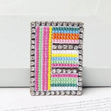 Jewelry 26 English DIY Name Letters Alphabet Rainbow Embroidery with Pin Ouch Beeding Womens Brooches Patches