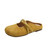 Breakj Bottom Bag Head Half Slippers Women Wear 2025 New Spring Flat Bottom Lazy One Foot Half To Birken