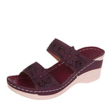 Breakj 2025 Summer New Retro Leisure Flowers High Heel Women's Shoes And