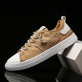 Canvas Comfort Skateboard Shoes Spring Summer Lace Up Leather Running Sports-Shoes Casual Shoes for Men Flats Man