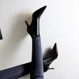 Breakj Fashion, Simple Skinny Boots, Thin Heels, High Heels, Pointed Head, Sexy Nightclub To Show Skinny Ankle Boots And Nude